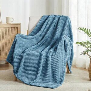 Fleece Throw Blanket Extra Large Soft Warm Waffle Textured Cozy Blanket for Couc